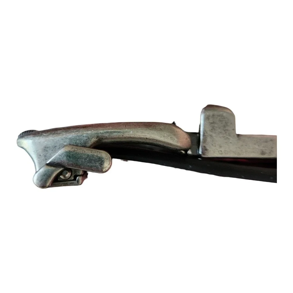 Vegan leather men's belt Brown Ratchet Slider silver metal buckle 33 41 casual - Picture 4 of 6